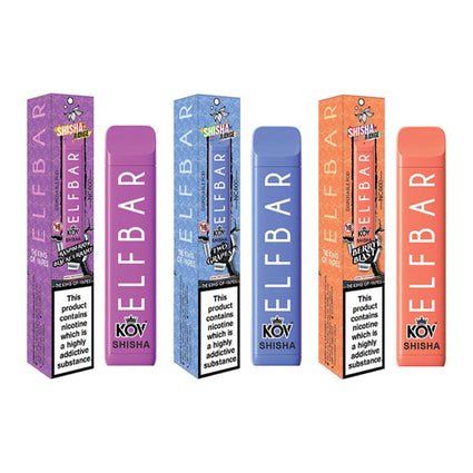 20mg Elf Bar Kov Shisha Range NC600 Disposable Vape Pod 600 Puffs