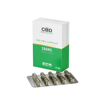 CBD by British Cannabis 300mg CBD 100% Cannabis Oral Capsules - 30 Caps